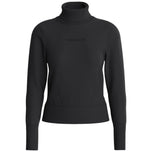 Maglione nero Guess con collo alto e logo ricamato sul petto, maniche lunghe