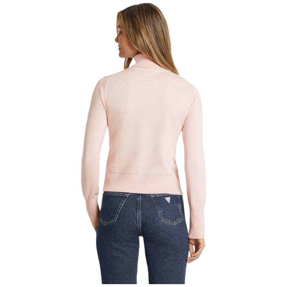 Guess Jeans pullover rosa collo alto mini logo W4BR15Z3HO2G6R4 Maglieria Guess Jeans
