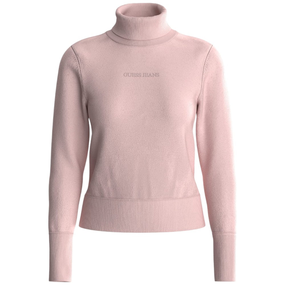 Guess Jeans pullover rosa collo alto mini logo W4BR15Z3HO2G6R4 Maglieria Guess Jeans