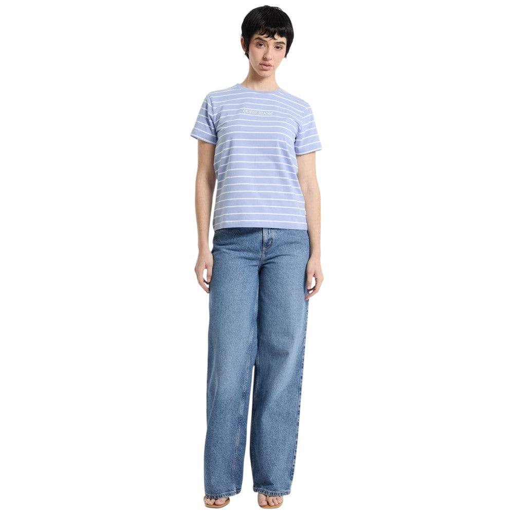 Guess Jeans t-shirt a righe logo ricamato W4BI53 KCIE1 S75Z T-shirt Guess Jeans