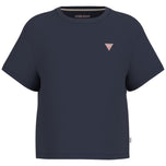 T-shirt blu Guess Jeans con logo triangolo frontale