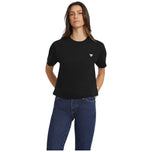 T-shirt nera Guess Jeans con logo triangolare sul petto, boxy fit