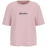 T-shirt rosa Guess Jeans con logo ricamato sul petto