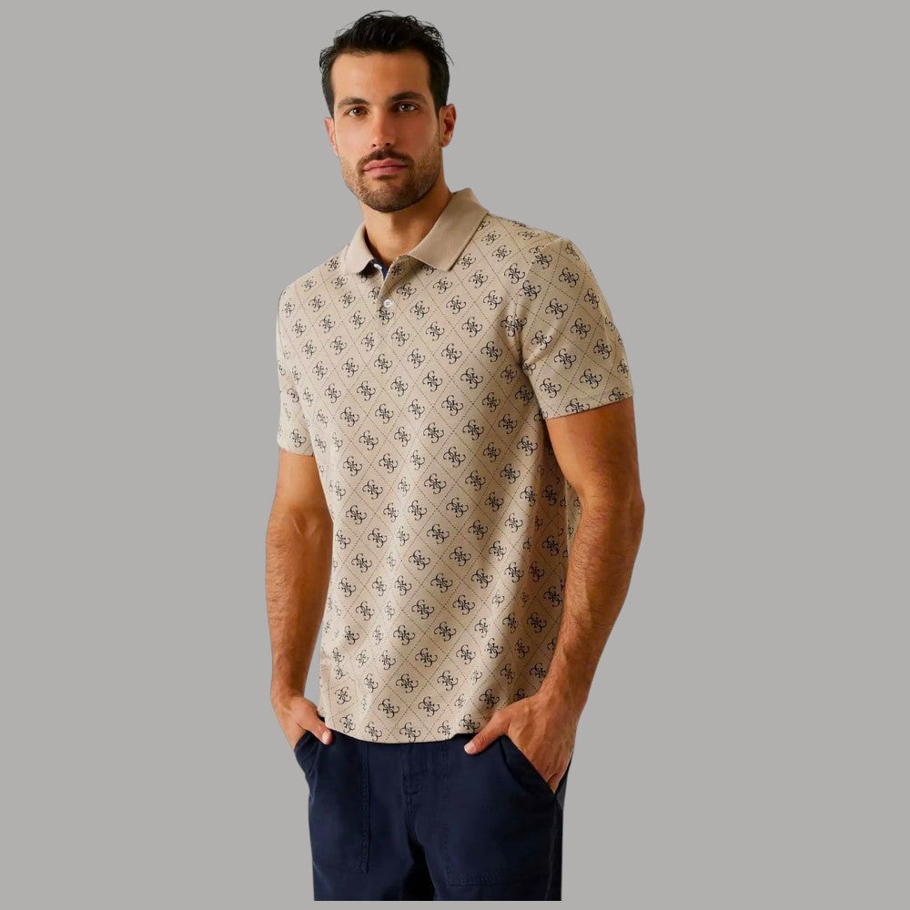 Guess Polo Maglia 4G Logo, Cotone Eco & Poliestere, Vestibilità Regular - Prodotti di Classe