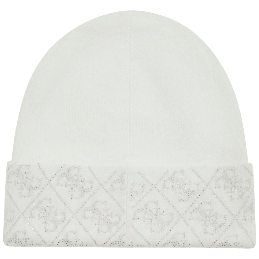 Guess berretto bianco con strass NORA 4G W5BZ20Z2NQ2G011 Cappelli Guess