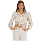 Guess camicia beige DEA BOWED W4RH59 WE2Q0 Camicie Guess