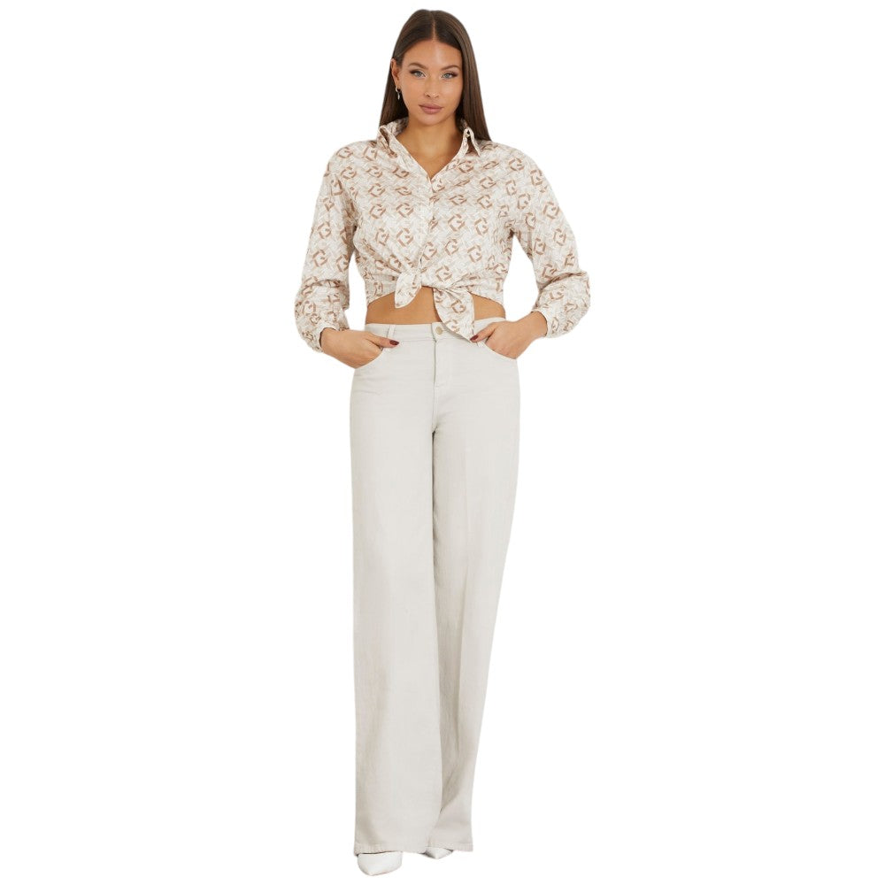 Guess camicia beige DEA BOWED W4RH59 WE2Q0 Camicie Guess