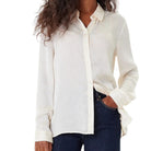 Guess camicia crema logo peony MARTHE W5YH1AWHCR2G1F7 Camicie Guess