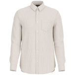 Camicia uomo a righe verticali chiaro, maniche lunghe, bottoni e taschino frontale