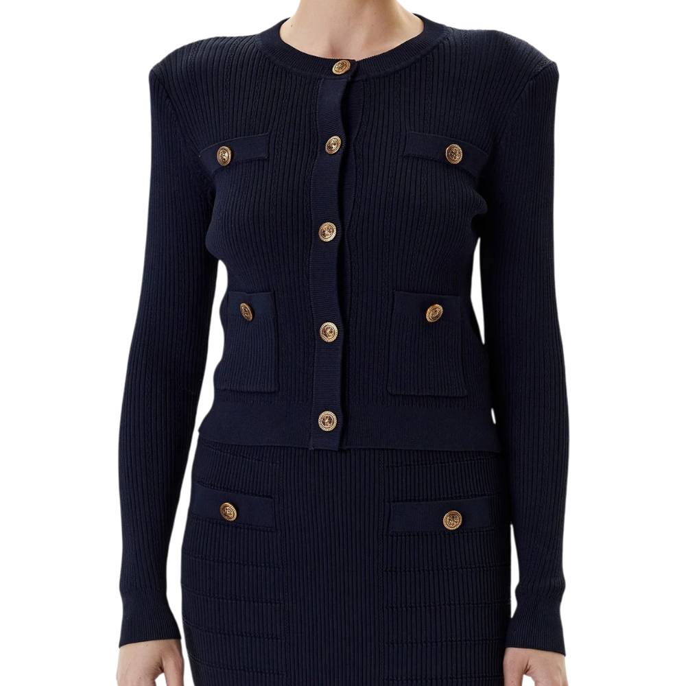 Guess cardigan blu maglia a costine EMMIE W5YR09Z0130G7V2 Maglieria Guess