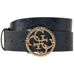 Cintura Guess blu con fibbia rotonda decorata logo 4G metallizzato