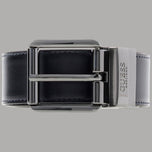Cintura in pelle Guess nera reversibile con fibbia cromata rettangolare