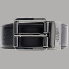 Cintura in pelle Guess nera reversibile con fibbia cromata e cinturino chiaro
