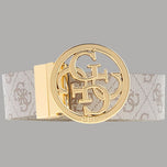 Cintura reversibile donna taupe con fibbia logo 4G in metallo dorato