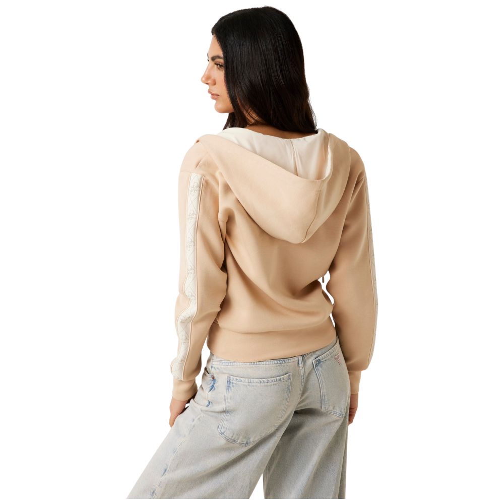 Guess felpa beige in scuba NEW HOODED W5YQ05 KBYE2 A11T Felpe Guess