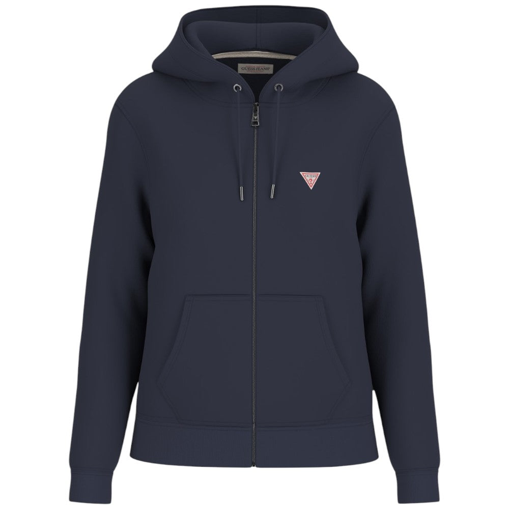 Guess felpa blu zip cappuccio mini logo W4YQ03KC811A71W Felpe Guess Jeans