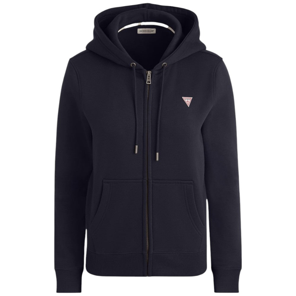 Guess felpa blu zip cappuccio mini logo W4YQ03KC811A71W Felpe Guess Jeans