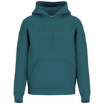 Felpa con cappuccio verde con tasca a marsupio e logo frontale Guess