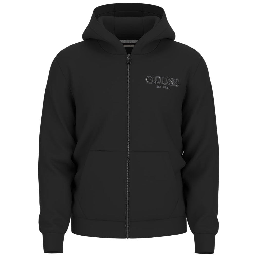 Guess felpa nera con zip e cappuccio M5BQ48 K9Z21 JBLK Felpe Guess