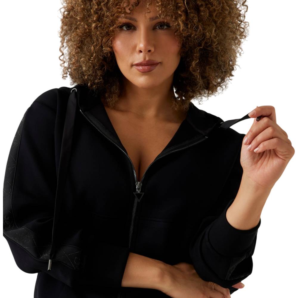 Guess felpa nera in scuba NEW HOODED W5YQ05 KBYE2 JBLK Felpe Guess