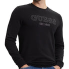 Guess felpa nera logo ricamato BEAU M5YQ08KCN01JBLK Felpe Guess