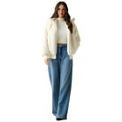 Guess giacca pelliccia bianca LUCREZIA W5BL66 W3890 G012 Giubbini Guess