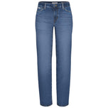 Jeans Guess a vita media dritti blu, chiusura con bottone, passanti e tasche davanti