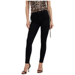 Jeans skinny neri donna con 5 tasche e zip nascosta.