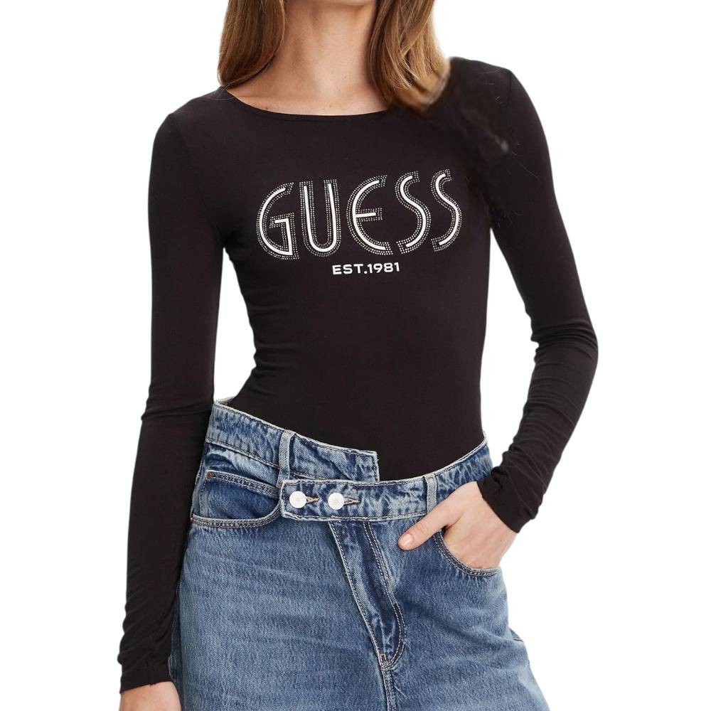 Guess maglia body nero NEVA W5YP05K68D2JBLK Maglieria Guess