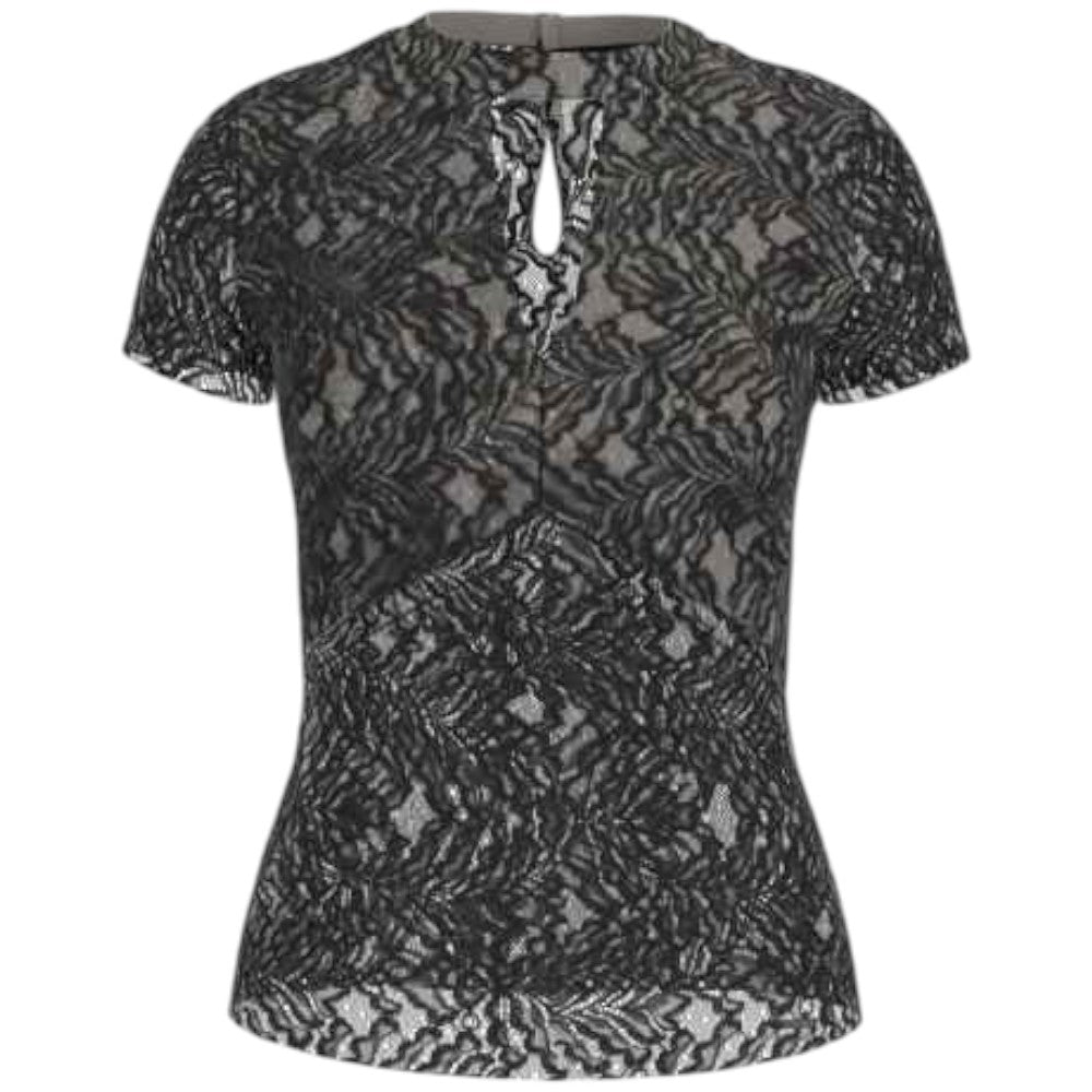 Guess maglia nera in pizzo Jolly Girly W5GP12 KCS90 JBLK T-shirt Guess