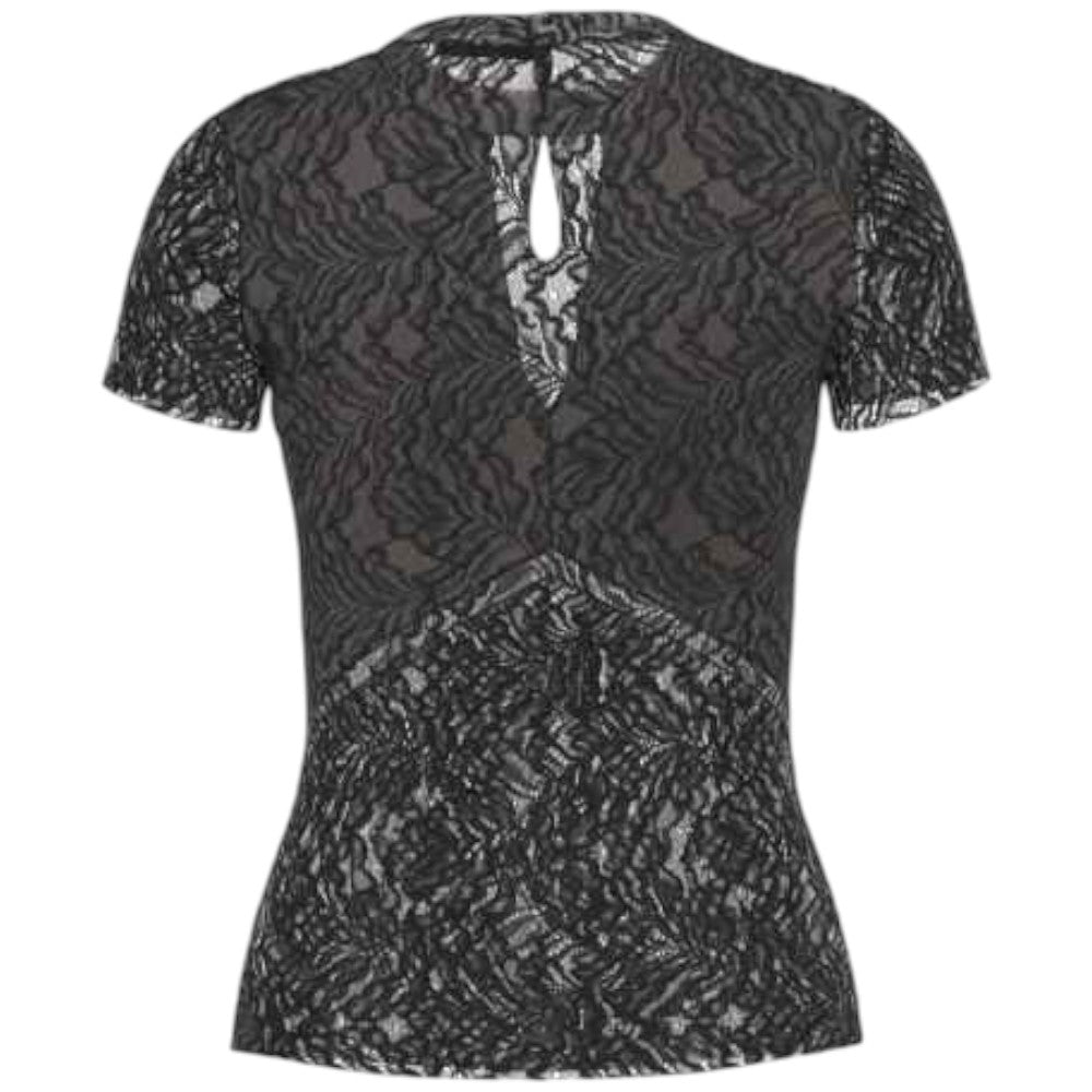 Guess maglia nera in pizzo Jolly Girly W5GP12 KCS90 JBLK T-shirt Guess