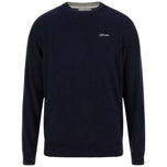 Maglioncino Guess blu scuro girocollo con logo sul petto tinta unita