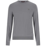 Maglioncino Guess grigio a maniche lunghe con logo triangolare sul petto