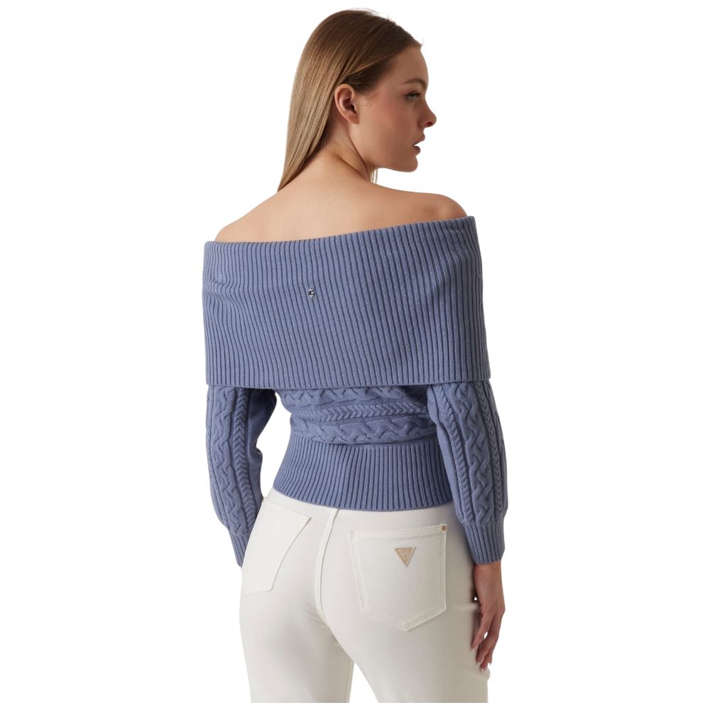 Guess maglione a trecce scollo Bardot W5BR55Z2ZK2G7HZ Maglieria Guess