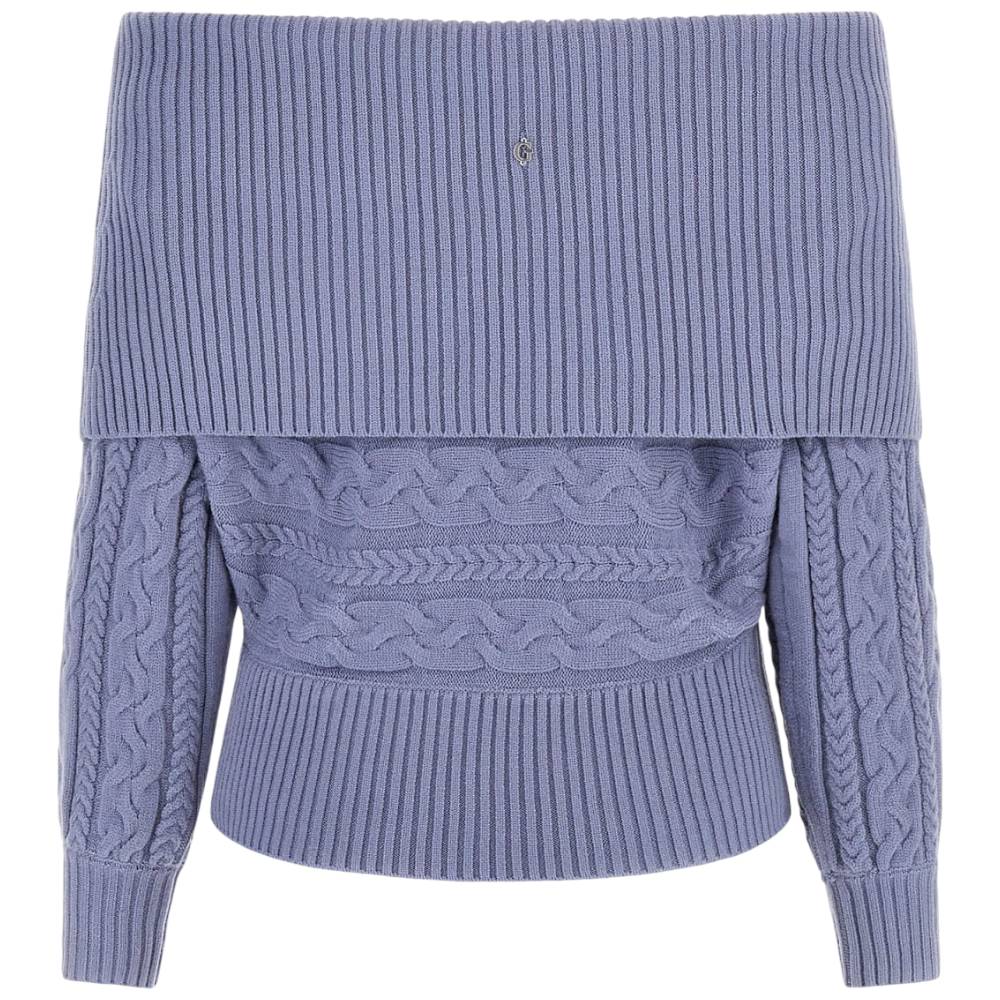 Guess maglione a trecce scollo Bardot W5BR55Z2ZK2G7HZ Maglieria Guess