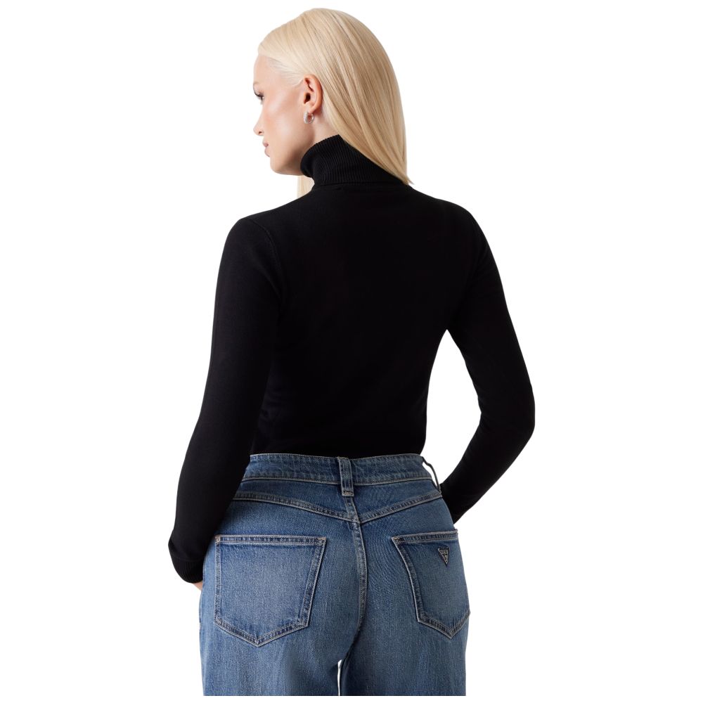 Guess maglione nero collo alto con triangolo MELANIE W5BR39Z2NQ2JBLK Maglieria Guess