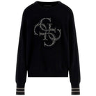 Guess maglione nero con logo borchie SYLVIE W5BR42Z26I2JBLK Maglieria Guess