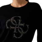 Guess maglione nero con logo borchie SYLVIE W5BR42Z26I2JBLK Maglieria Guess