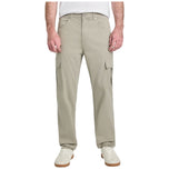 Pantalone cargo tortora con tasche laterali e patta sul davanti