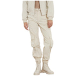 Pantaloni cargo Guess crema con tasche laterali e dettagli alle ginocchia
