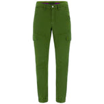 Pantaloni cargo verde oliva con passanti, chiusura a bottone e tasche laterali