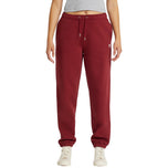 Pantaloni jogger bordeaux con coulisse in vita e tasche laterali
