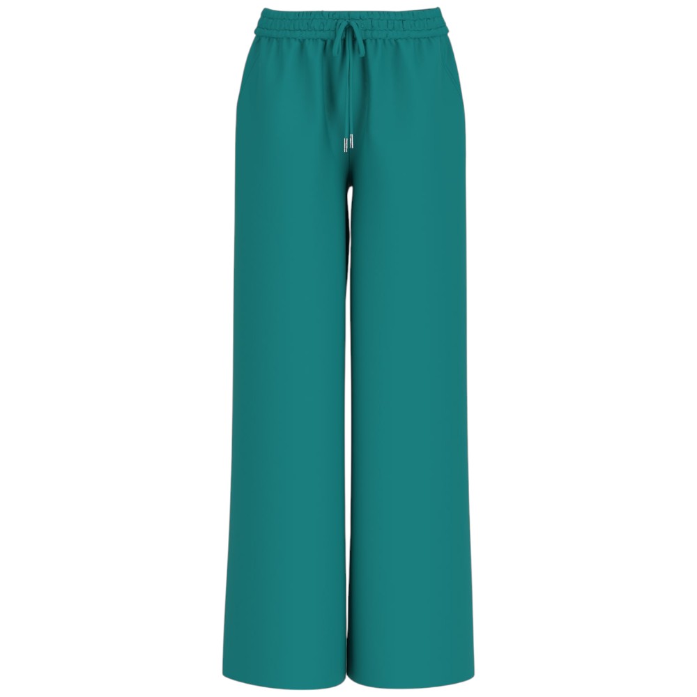 Guess pantalone jogger wide leg verde Ines W5GB11 WH9C2 G8E0 Pantaloni Guess