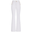 Guess pantalone svasato bianco New Faye W4BA0P WFQYB G012 Pantaloni Guess