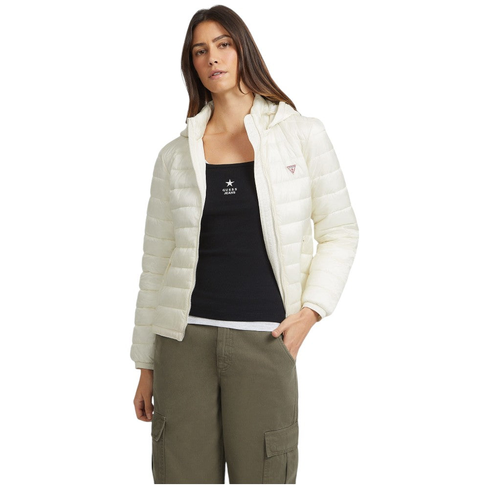 Guess piumino giacca puffer avorio W4YL00 WG922 G053 Giubbini Guess Jeans