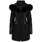 Guess piumino nero con cappuccio in pelliccia sintetica NEW OXANA Giubbini Guess