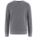 Maglione pullover Guess blu a maniche lunghe, girocollo a costine