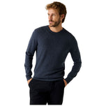Maglione girocollo blu scuro a maniche lunghe in maglia testurizzata