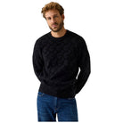 Guess pullover nero logo jacquard a sbalzo JOHN M5BR19 Z0470 JBLK Maglieria Guess