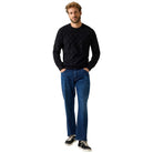 Guess pullover nero logo jacquard a sbalzo JOHN M5BR19 Z0470 JBLK Maglieria Guess